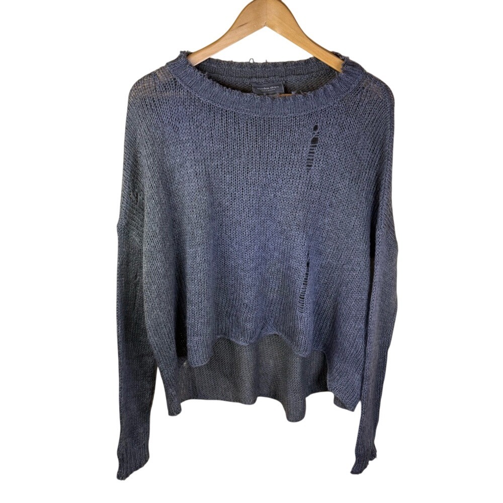 Wooden Ships Womens Distressed Oversized Size S/M Wool‎ Mohair Blend Sweater